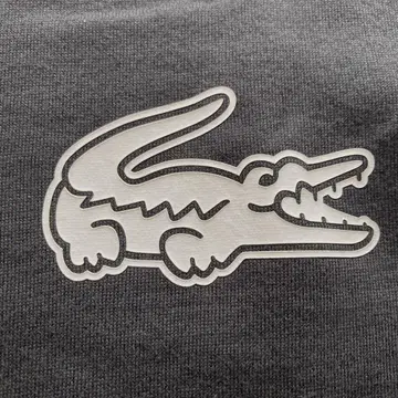 LACOSTE 로고 프린트 T셔츠 US S 그레이