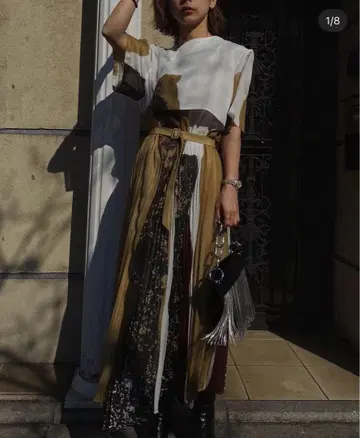 Ameri VINTAGE FUDE ART PLEATS DRESS 원피스