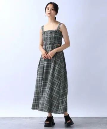 JEANASIS 프론트 ZIP 셔링 원피스