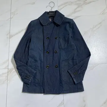 레어 45rpm 더블 쁘띠 커버올 인디고 데님 더블 자켓