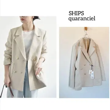 미사용 quaranciel SHIPS 더블 자켓 골드 버튼 블레이저