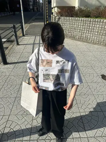 빈티지 고양이 t셔츠