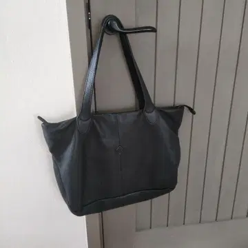 CLEDRAN 블랙 천연 가죽 토트백