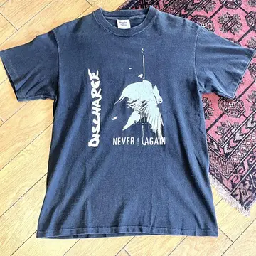 90's DISCHARGE NEVER AGAIN 티셔츠 M 블랙