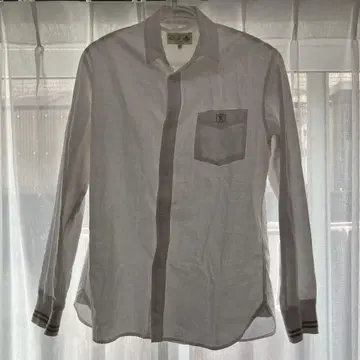 DUFFER 화이트 포켓 부착 긴팔 셔츠