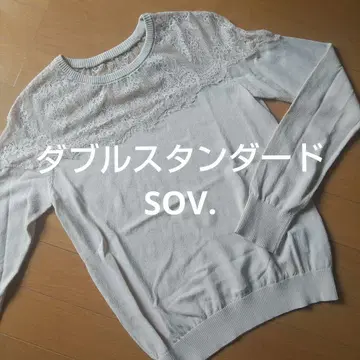 새상품급 더블 스탠다드 SOV. 레이스 긴팔 니트