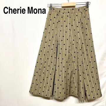 Cherie Mona 플레어 타입 스커트 도트 무늬 투톤 컬러