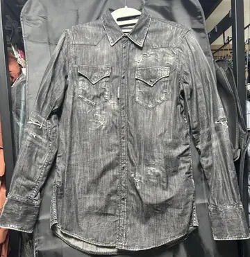 DSQUARED2 데미지 가공 데님 셔츠