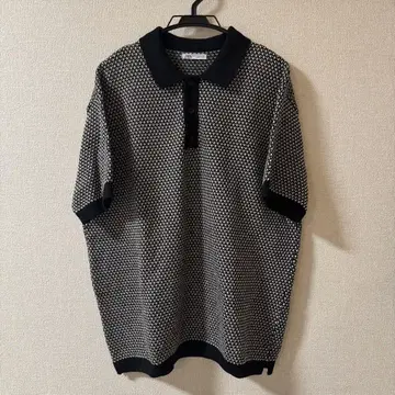 ZARA 기하학 패턴 반팔 피케 셔츠