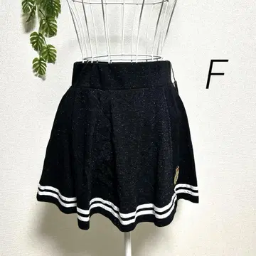새상품! 차일드우먼 미니 플레어 스커트 블랙 F 라메 믹스