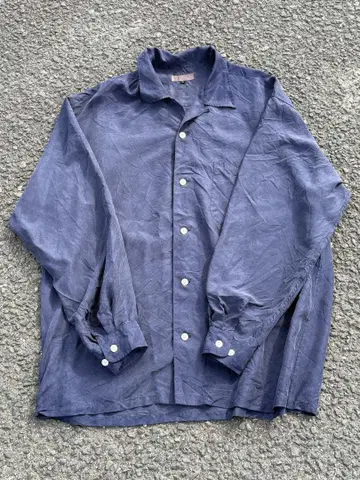 90s 오픈 카라 실크 셔츠