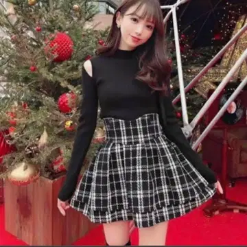 미셸 마카롱 슬림 레그 트위드 스커트 XS