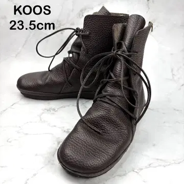 [ 새상품급 ] KOOS 코스 미들 부츠 가죽 주름 가공 36 레이스업