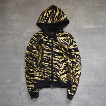 Ed Hardy 에드하디 호랑이 무늬 타이거 후드티 XS 사이즈 골드