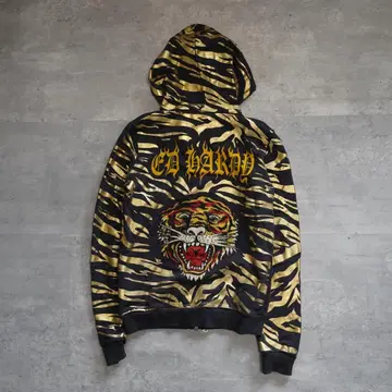 Ed Hardy 에드하디 호랑이 무늬 타이거 후드티 XS 사이즈 골드