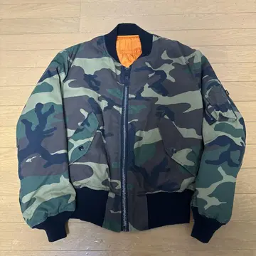 USA제 ALPHA MA-1 플라이트 자켓 카모플라쥬 S 미국제