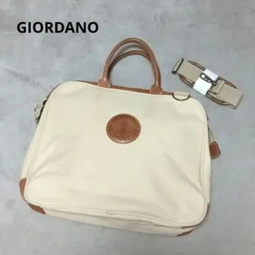 GIORDANO 비즈니스 백 2way 가죽 x 캔버스 크림색