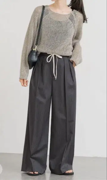 FRAMeWORK TW 스트라이프 와이드 팬츠