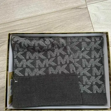 [ 새상품 ] MICHAEL KORS 머플러 니트 모자 세트 블랙