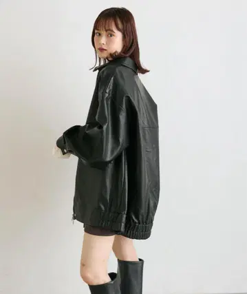 mystic 2024AW 인조 가죽 블루종 블랙