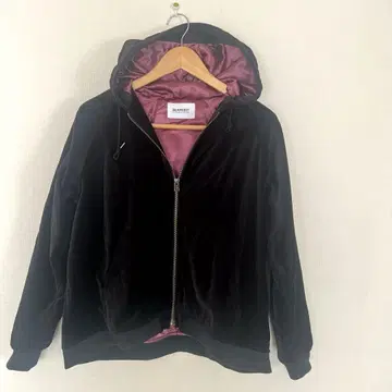 [ 미사용 ] BEAMS BOY 벨벳 후드 부착 자켓 블랙 프리