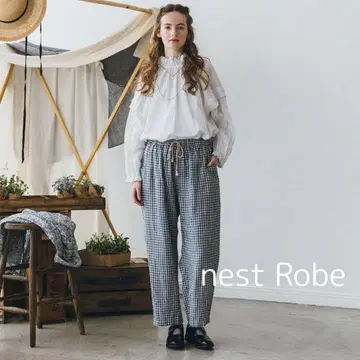 nest Robe 체크 무늬 와이드 팬츠
