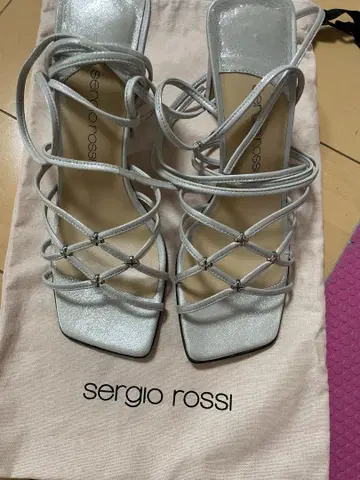sergio rossi 실버 스트랩 샌들 36