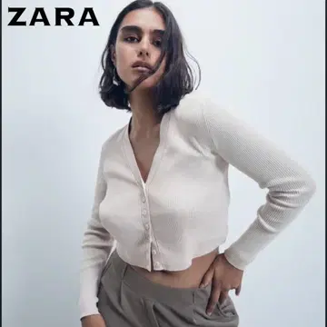 ZARA 자라 리브 니트 크롭 가디건