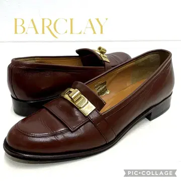 새상품급 박스 포함 BARCLAY 브라운 로퍼 금장 장식 vintage