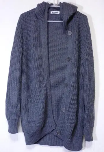 JIL SANDER 후드 부착 가디건 다크 그레이