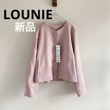 [새상품] LOUNIE 스웨이드 라이더 자켓 인조 가죽 핑크