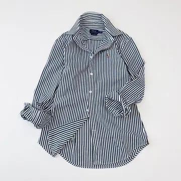 POLO 랄프 로렌 코튼 셔츠 스트라이프 홀스 로고 사이즈 2