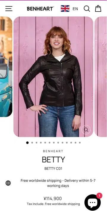 BETTY C01 블랙 가죽 싱글 라이더