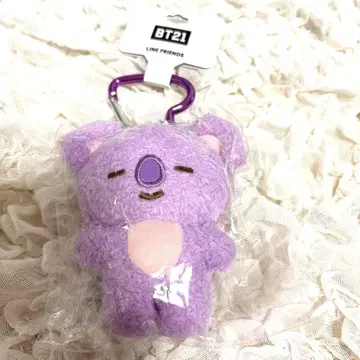 BT21 Koya 봉제 인형 보라해 컬러 카라비너 포함 미개봉