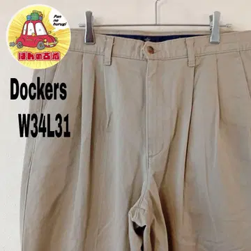 USA 구제 의류 Dockers 치노 팬츠 W34 L31 베이지 투 턱
