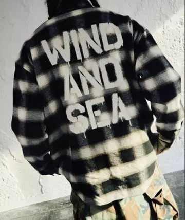 WIND AND SEA PLAID SHIRT BLACK M 사이즈