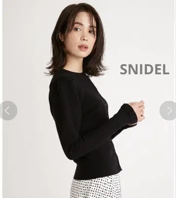 [ 새상품 ] SNIDEL 스나이델 퍼프 슬리브 니트 가디건 블랙