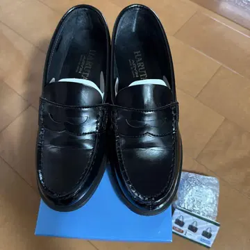 HARUTA 블랙 로퍼 24cm
