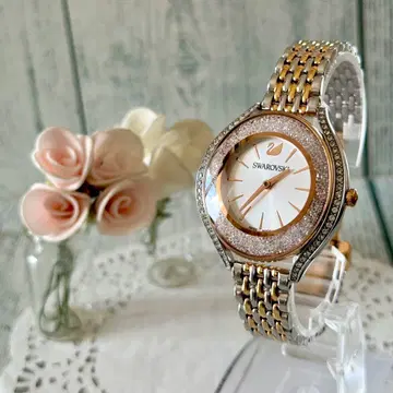 [ 레어 ] Swarovski 스와로브스키 손목시계 크리스탈 라인 아우라