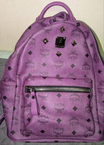 MCM 백팩 보라색 정품 보증서 포함 레어 미사용