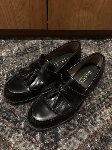 HARUTA 퀼트 태슬 로퍼 블랙 26cm