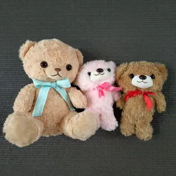 봉제 인형 세트 (베이지 핑크 브라운)