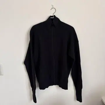 UNIQLO U 메리노 블렌드 풀 집업 스웨터 블랙