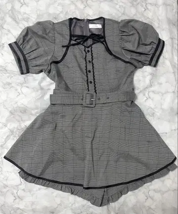 pium 피움 파이핑 케이프 셋업 그레이 체크