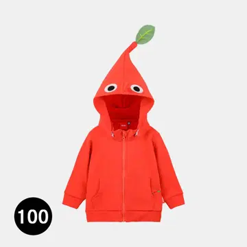 빨간 피크민 후드티 100 사이즈