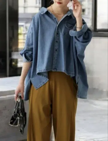 antiqua 안티카 데님 와이드 자켓