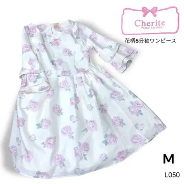 L050 cherite by PRIME PATTERN 꽃무늬 리본 원피스