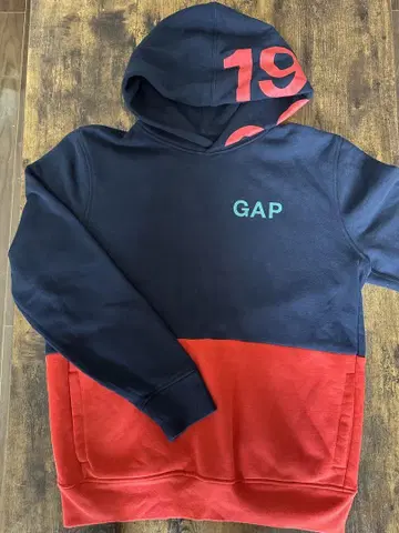 GAP 후드 부착 후드티 L 네이비/레드