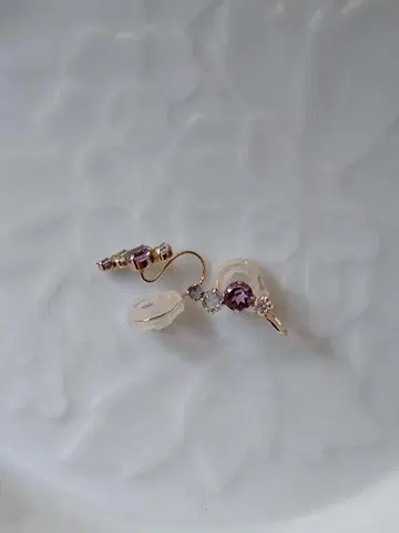 L&co.k10YG 컬러 스톤 귀찌