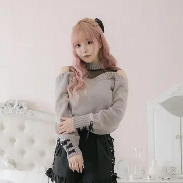 pium 오프숄더 니트